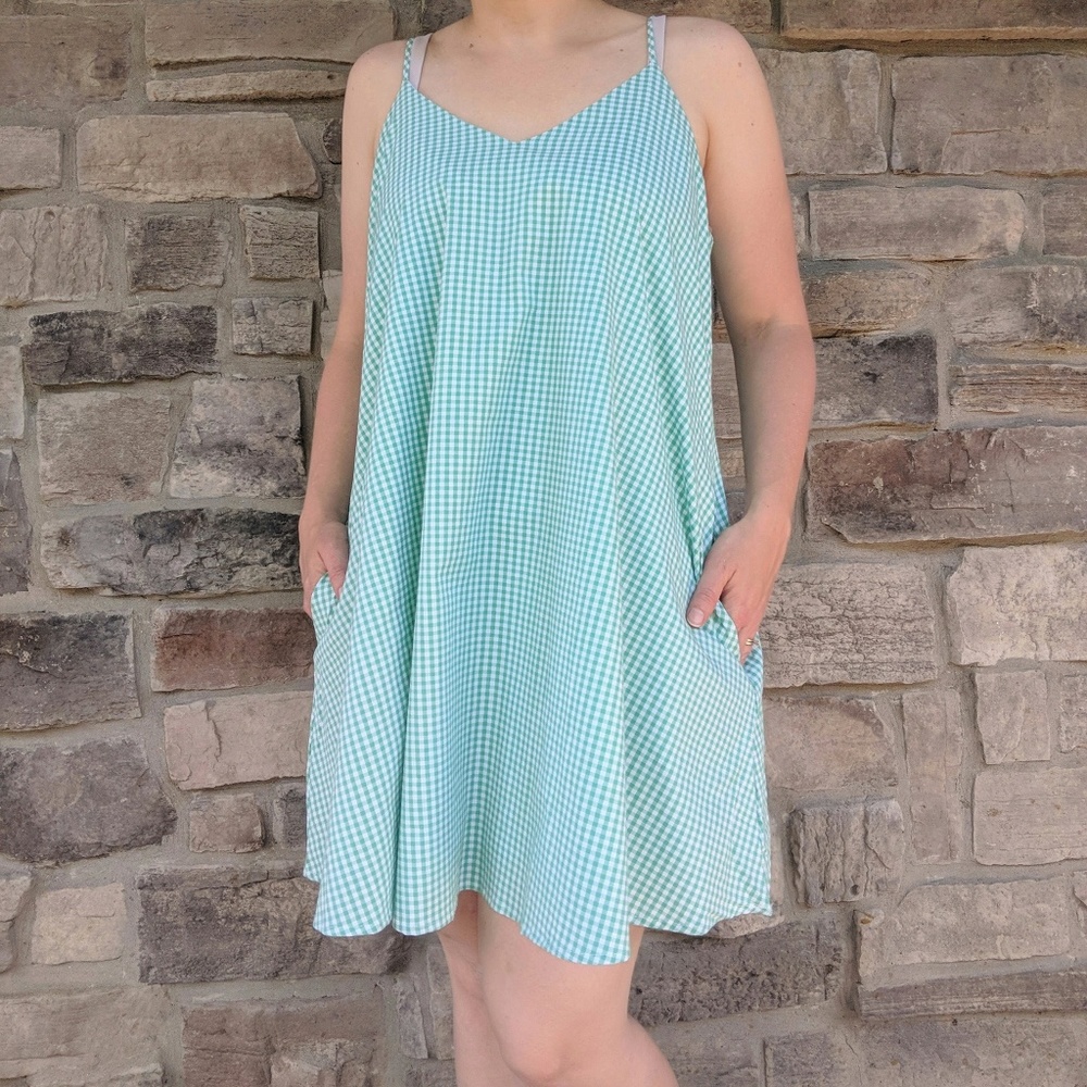 Checkered Spaghetti Strap Dress